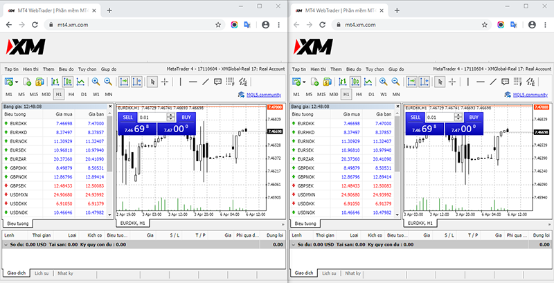 Cách sử dụng MT4 WebTrader của XM 9