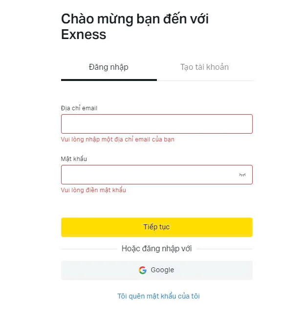 nạp tiền exness bằng internet banking