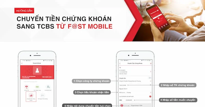 Hướng dẫn chuyển tiền vào tài khoản chứng khoán TCBS và những điều cần lưu ý