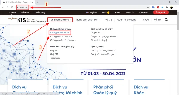 Hướng dẫn mở tài khoản chứng khoán trên Website